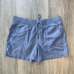 Orvis Women's Pull On Shorts Blue Cotton Lyocell Coastal Casual Size L